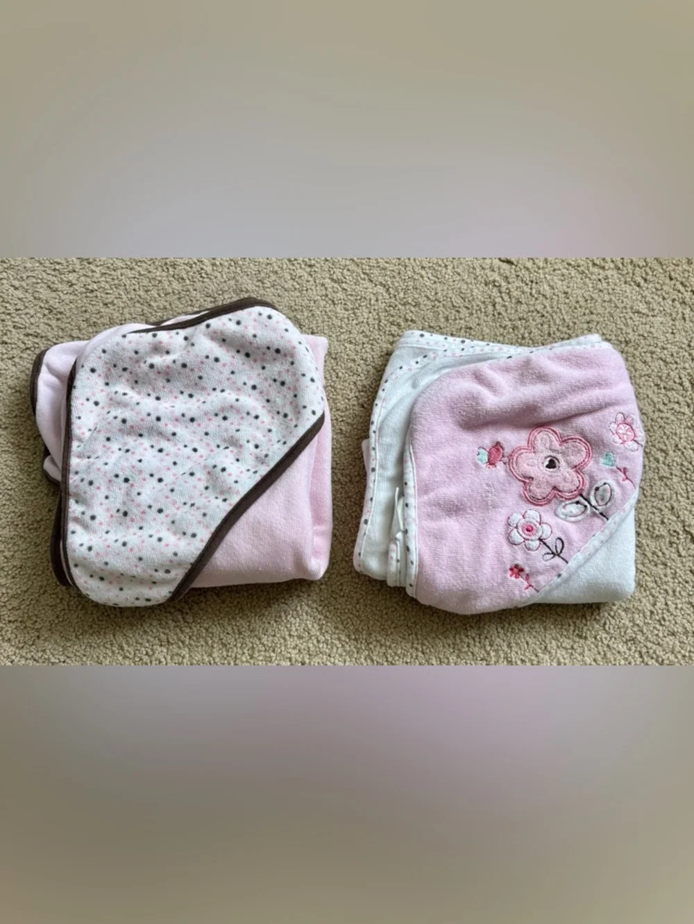 Infant Pink Hooded Towel Bundle